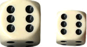 Dice: 12 - 16mm Ivory with Black