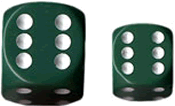Dice: 12 - 16mm Green with White