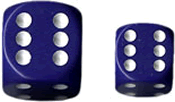 Dice: 12 - 16mm Purple with White