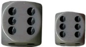 Dice: 12 - 16mm Dark Grey with Black