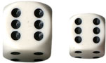 Dice: 36 - 12mm White Dice with Black
