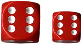 Dice: 36 - 12mm Red Dice with White