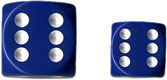 Dice: 36 - 12mm Blue Dice with White