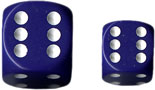 Dice: 36 - 12mm Purple Dice with White