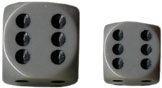 Dice: 36 - 12mm Dark Grey Dice with Black