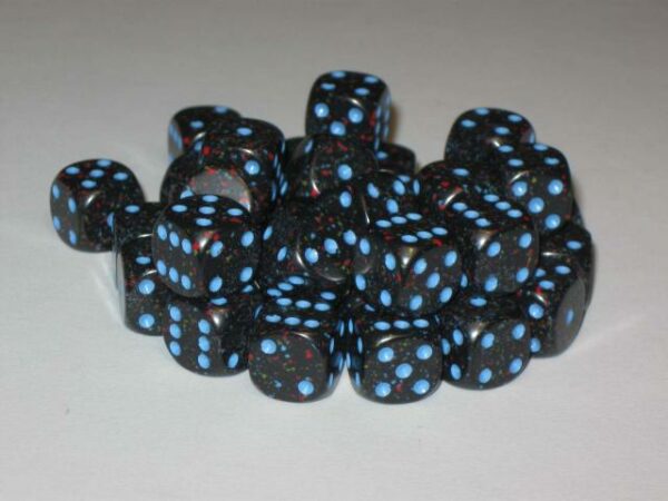 Dice: 36 - 12mm Speckled Blue Stars