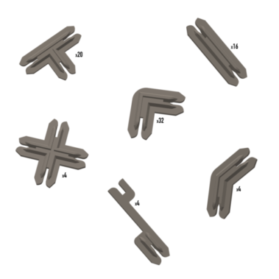Battlesystems Fantasy Plastic Terrain Clips - Brown