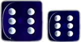Dice: 36 - 12mm Translucent Blue with White