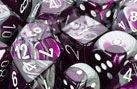 Dice: 36 - 12mm Gemini Purple and Steel with White