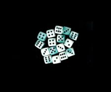 Dice: 36 - 12mm Gemini Teal and White with Black