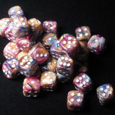 Dice: 36 - 12mm Festive Carousel with White
