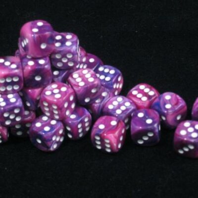 Dice: 36 - 12mm Festive Violet with White