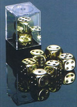 Dice: 2 - 16mm Gold Plated Dice