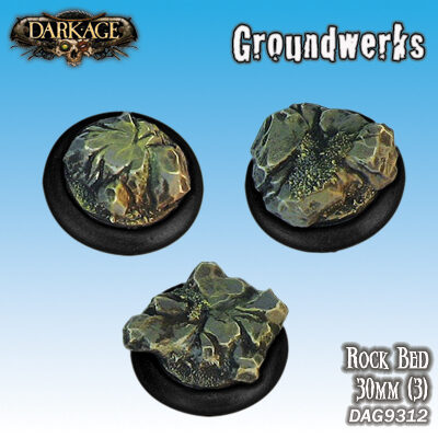 Dark Age: 30mm Rock Bed Bases Blister Packet