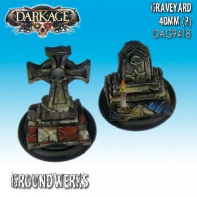 Dark Age: Groundwerks Base Inserts - 40mm Graveyard (2) Blister