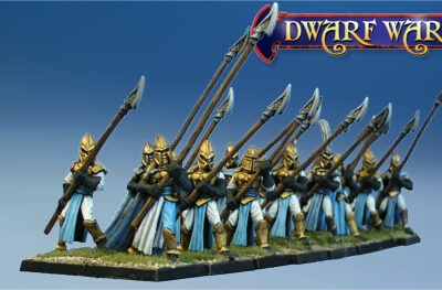 Dwarf Wars Miniatures: Good Elf Pike Regiment Command (4)