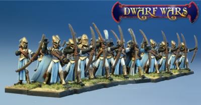 Dwarf Wars Miniatures: Good Elf Bow Regiment Command (4)