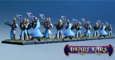 Dwarf Wars Miniatures: Good Elf Great Weapons Ax Regiment Comman