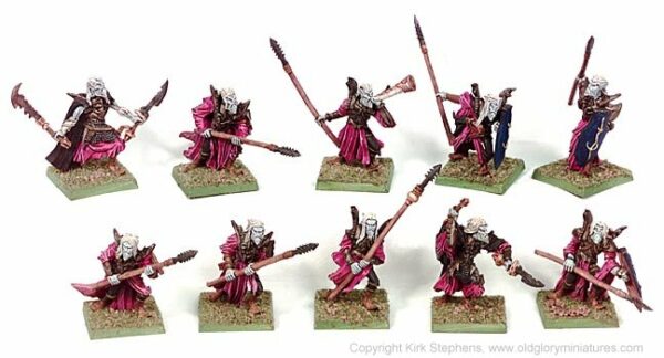 Dwarf Wars Miniatures: Death Elf Spear Regiment (10)