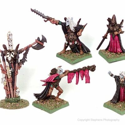 Dwarf Wars Miniatures: Death Elf King and Retinue (5)