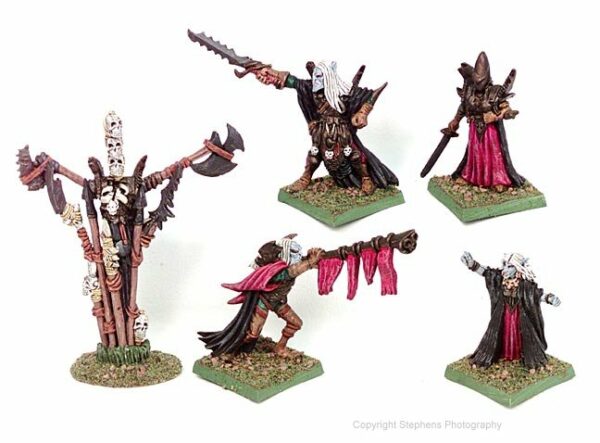 Dwarf Wars Miniatures: Death Elf King and Retinue (5)