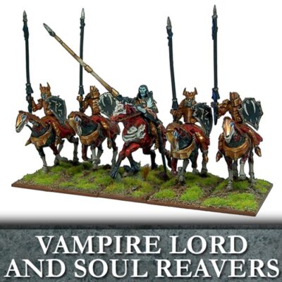 Kings of War: Undead Vampire Lord with Soul Reaver Knigths