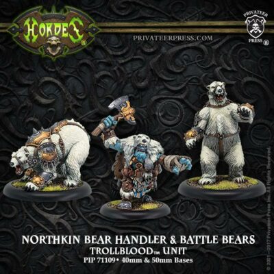 Trollbloods: Northkin Bear Handler & Battle Bears (3) (resin/met