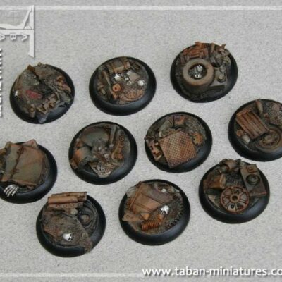 Eden 32mm - Resin Bases: Machines scrapyard, round 30mm (rounded