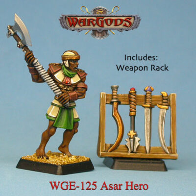 Wargods Of Aegyptus: Asar Hero with Battle-Axe & Weapon Rack