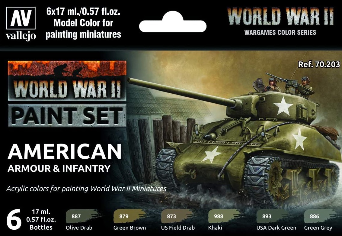 WWII American Armour & Infantry Paint Set