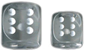Dice: 12 - 16mm Clear with White