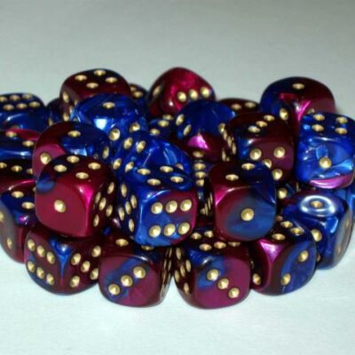 Dice: 36 - 12mm Gemini Blue and Purple with Gold