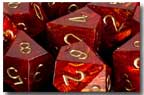 Dice: 12 - 16mm Scarab Scarlet with Gold