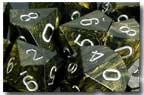 Dice: 12 - 16mm Leaf Black and Gold with Silver