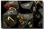 Dice: 12 - 16mm Scarab Blue Blood with Gold