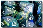 Dice: 12 - 16mm Festive Green with Silver