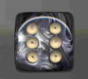 Dice: 12 - 16mm Lustrous Black with Gold