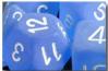 Dice: 36 - 12mm Frosted Blue with White