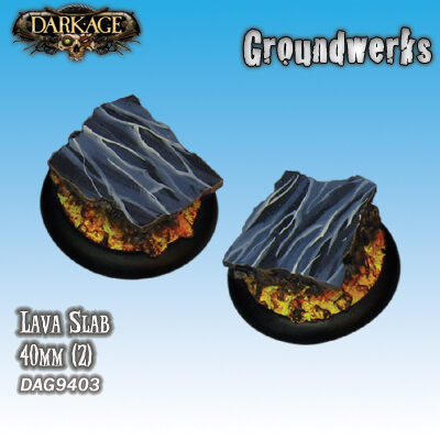 Dark Age: 40mm Lava Slab Bases Blister Packet