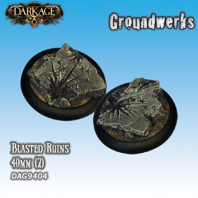 Dark Age: 40mm Blasted Ruins Bases Blister Packet
