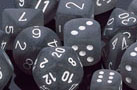 Dice: 12 - 16mm Frosted Smoke with White