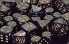 Dice: 36 - 12mm Lustrous Shadow with Gold