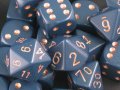 Dice: 12 - 16mm Dusty Blue with Copper