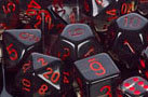 Dice: 12 - 16mm Translucent Smoke with Red