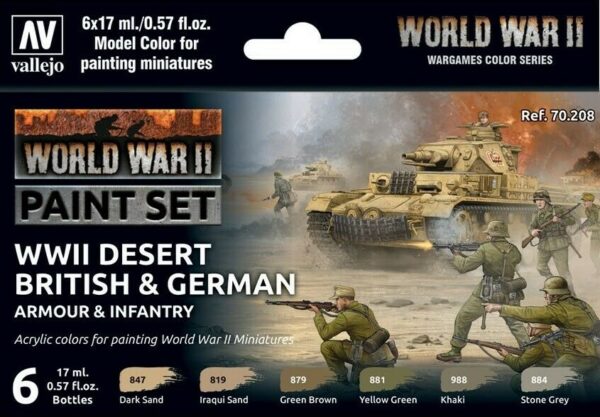 Flames: WWII Desert British and German Armour & Infantry