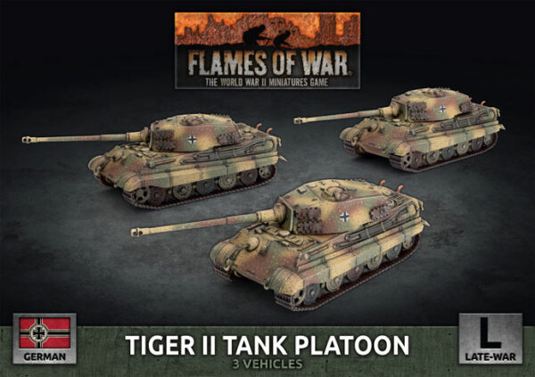 German: Tiger II (8.8cm) Tank Platoon (3x Plastic)
