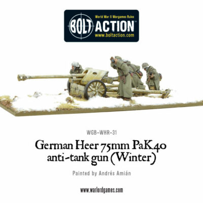 Bolt Action: German Heer 75mm Pak 40 anti-tank gun (Winter)