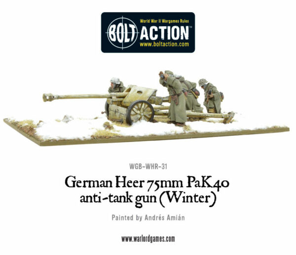 Bolt Action: German Heer 75mm Pak 40 anti-tank gun (Winter)