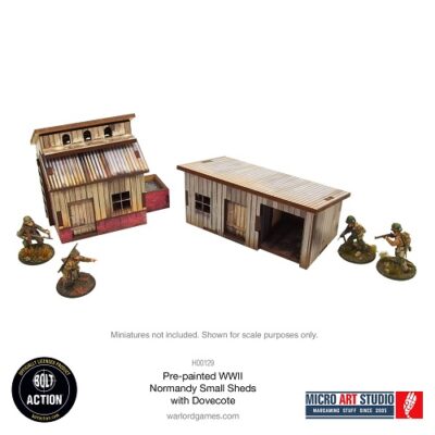 Bolt Action: WW2 Normandy Small Sheds with Dovecote PREPAINTED
