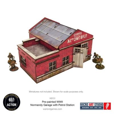 Bolt Action: WW2 Normandy Garage with Petrol Station PREPAINTED